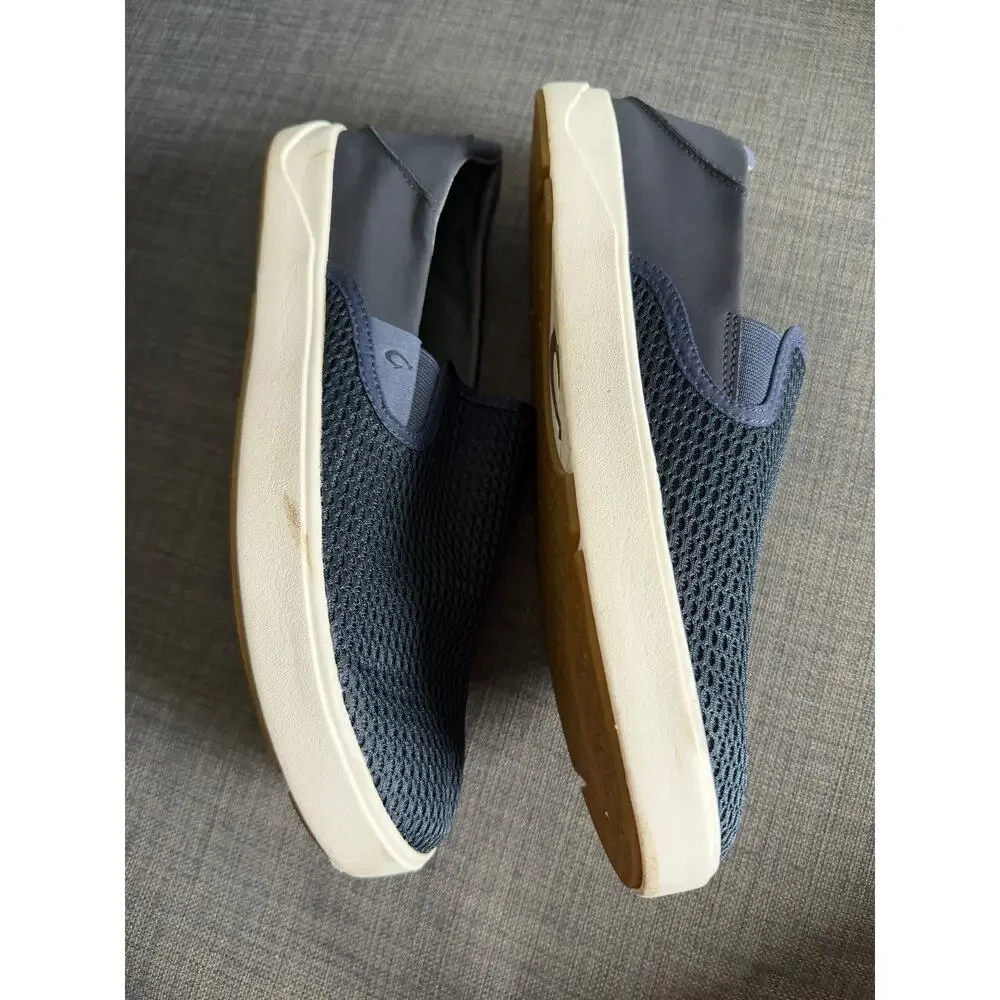 OluKai Lae'ahi Men's Size 10 Navy Blue Mesh Slip On Sneakers Casual Shoes